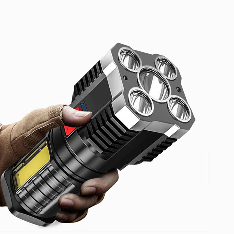 5 Led Flashlight Strong Light Outdoor Portable Cob Side Light Work Light USB Rechargeable Led Flashlight - Korvel