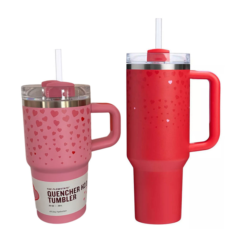 Valentine's Day - themed 5D - patterned love - heart thermos cup with cold - keeping function, made of 304 stainless steel - Korvel