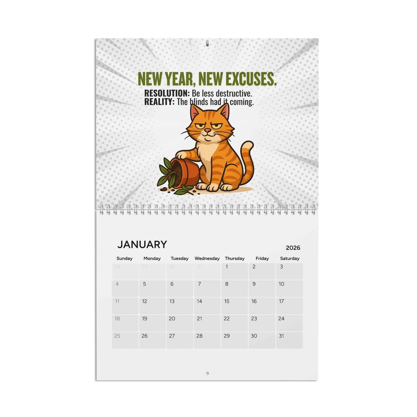 Catsplaining the Year – 2026 Funny Cat Calendar