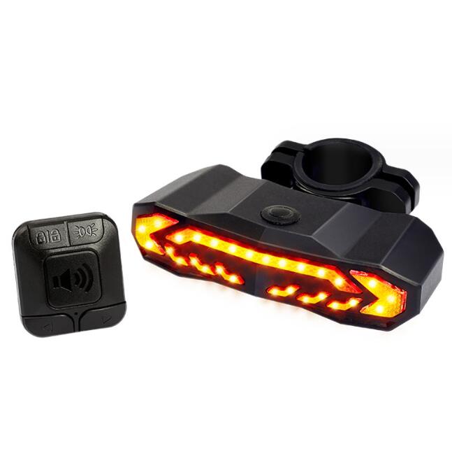 Bike Alarm Tail Light with Turn Signals Multifunctional Waterproof USB Rechargeable  Electric Bell Bicycle Lamp Bike Rear Light - Korvel