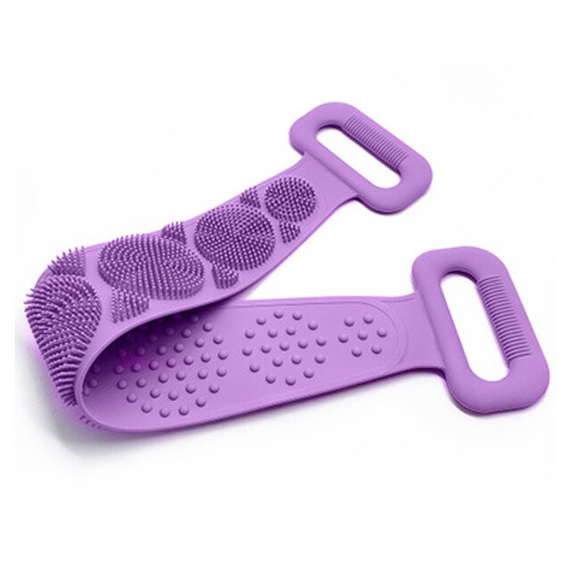 Hot Body Wash Silicone Body Scrubber Belt Double Side Shower Exfoliating Belt Removes Bath Towel - Korvel