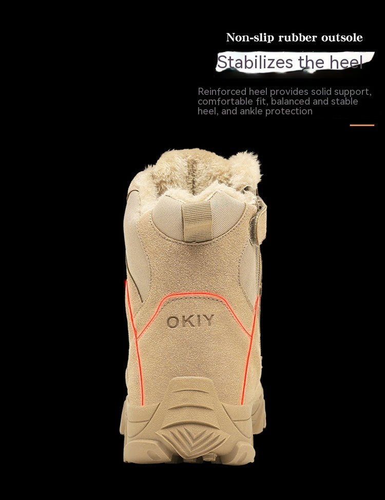 Men's Fleece-Lined Winter Combat Boots for Outdoor Adventures
