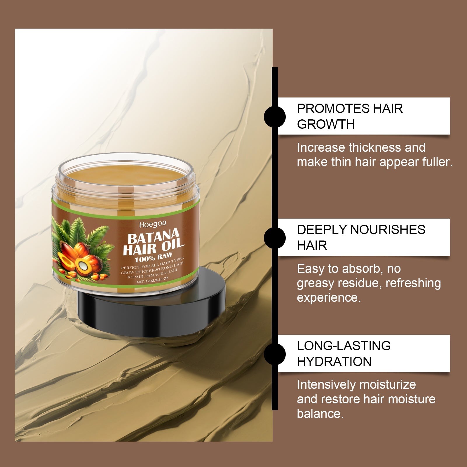 Batana Hair Care Oil, Nourishing Scalp, Hydrating Repair, Hydrating Hair Care And Smoothing Essence - Korvel