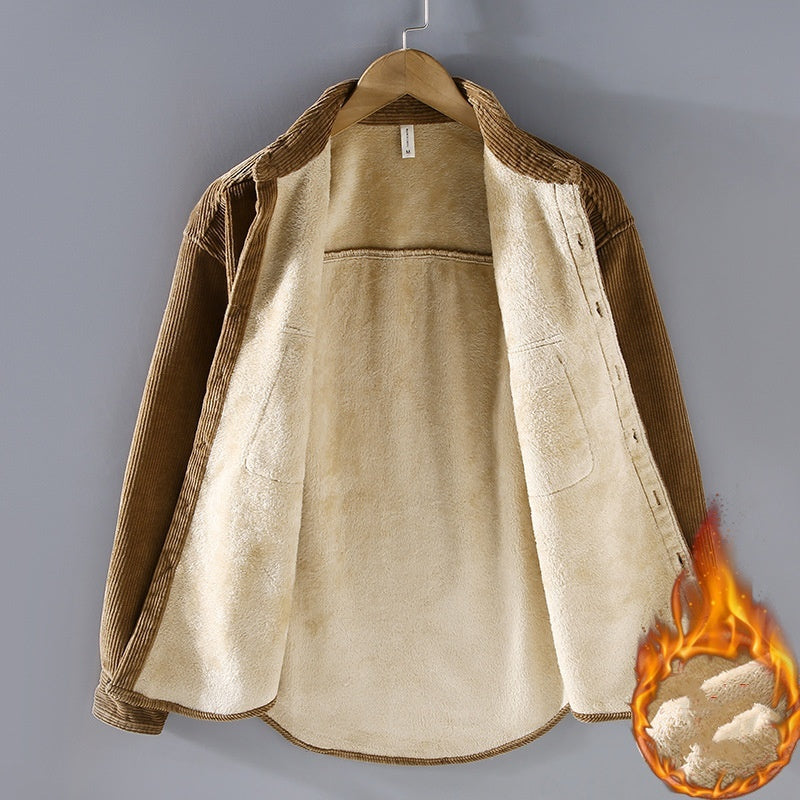 Men's Fleece Lined Casual Coat Shirt
