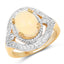 14K Yellow Gold Plated Ethiopian Opal & White Topaz Ring