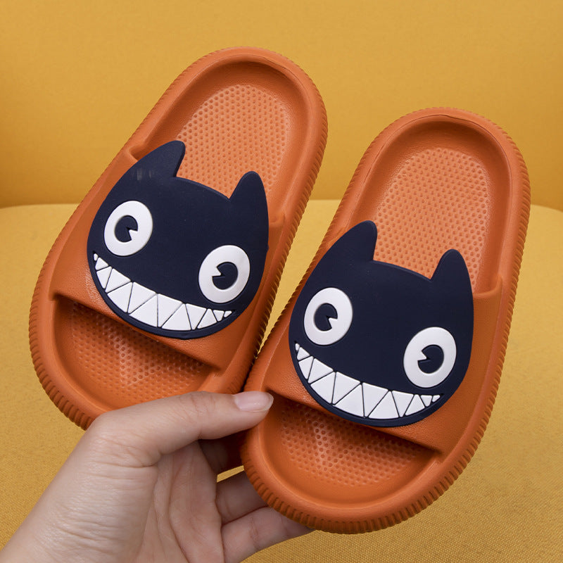 Big-Eyed Black Cat Cartoon Sandals One-Piece Soft Bottom Soft Face Parent-Child Amazon Baby Children's Slippers - Korvel