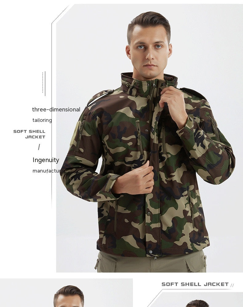 Chaqueta Deportiva de Camuflaje de Forro Polar Impermeable para Hombre