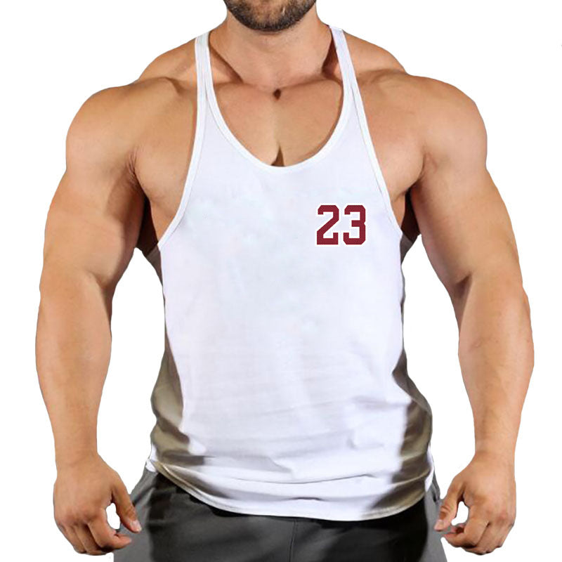 Sportswear vest men's round neck men's cotton vest loose shoulder sleeveless basketball suit - Korvel