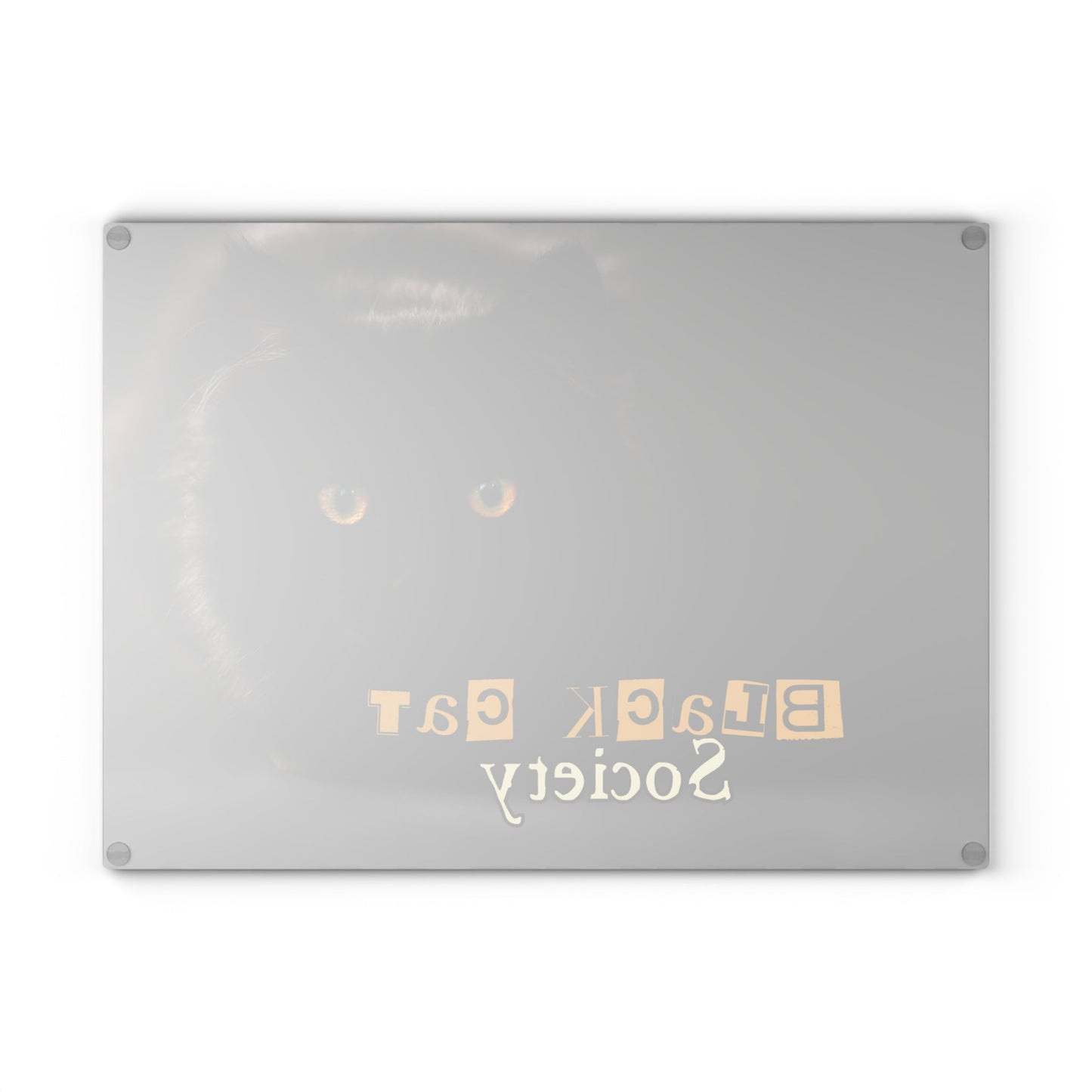 Charming Black Cat Society Glass Cutting Board - Korvel