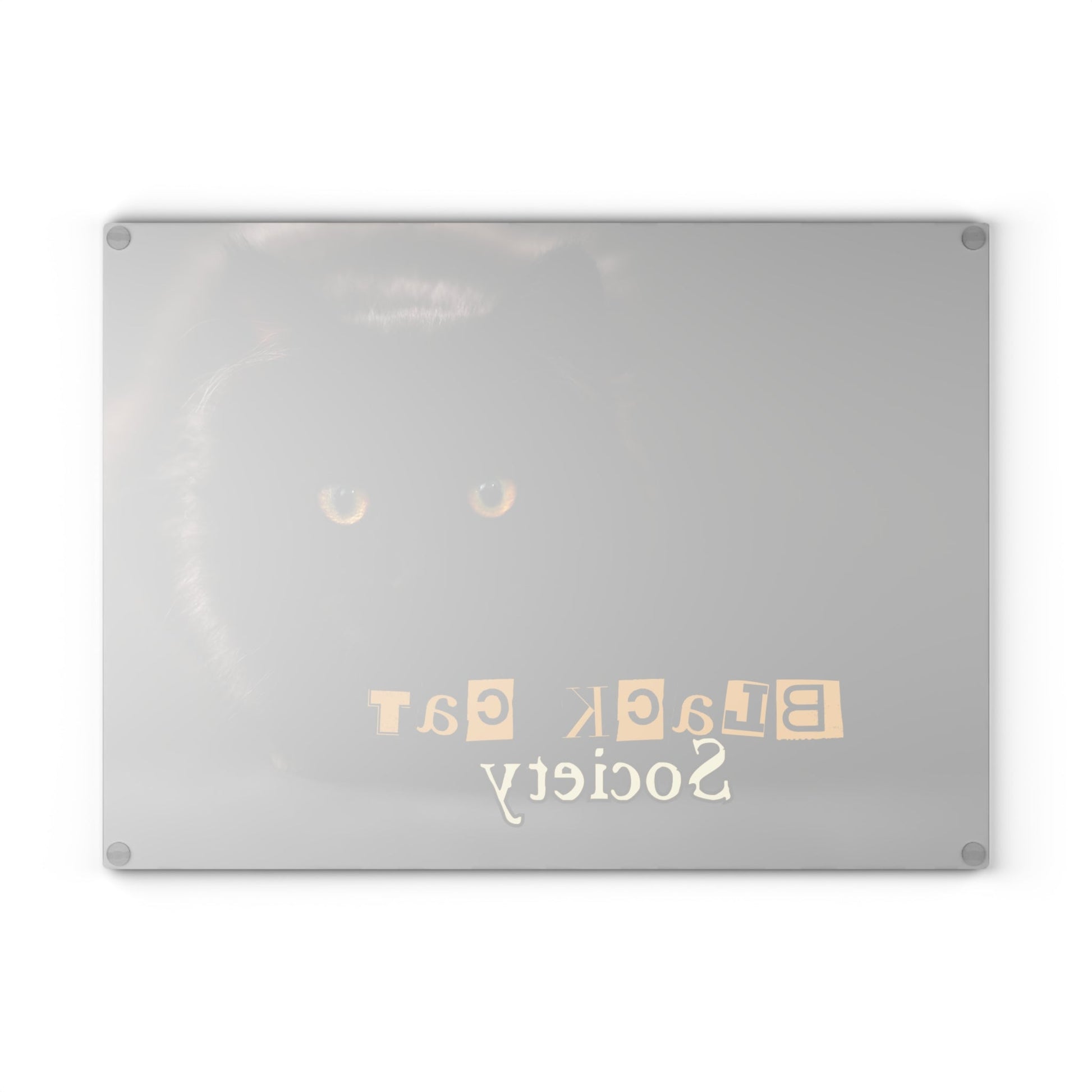 Charming Black Cat Society Glass Cutting Board - Korvel
