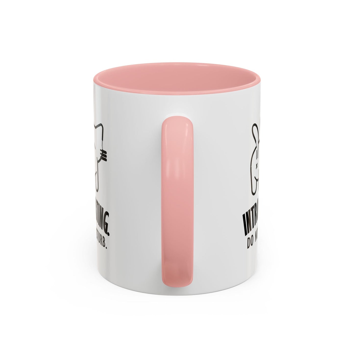 Introvertido. No molestar. Taza de café de gato en dos tonos
