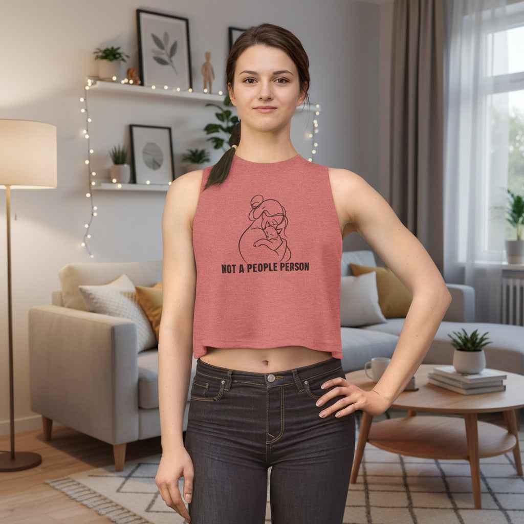 Débardeur court Not A People Person – Énergie de doux introverti