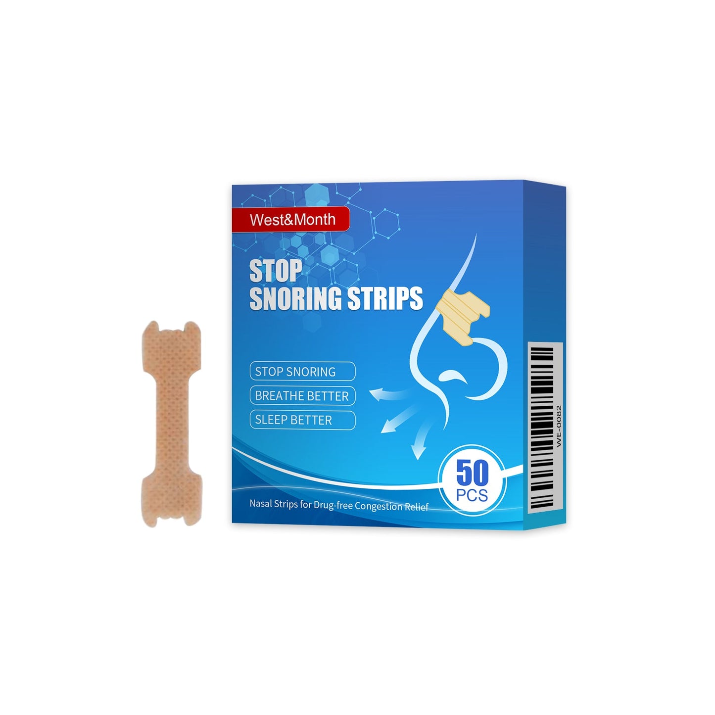 Stop Snoring Strips, Anti-snoring Dredging Respiratory Tract Anti-snoring Stop Patch Care - Korvel