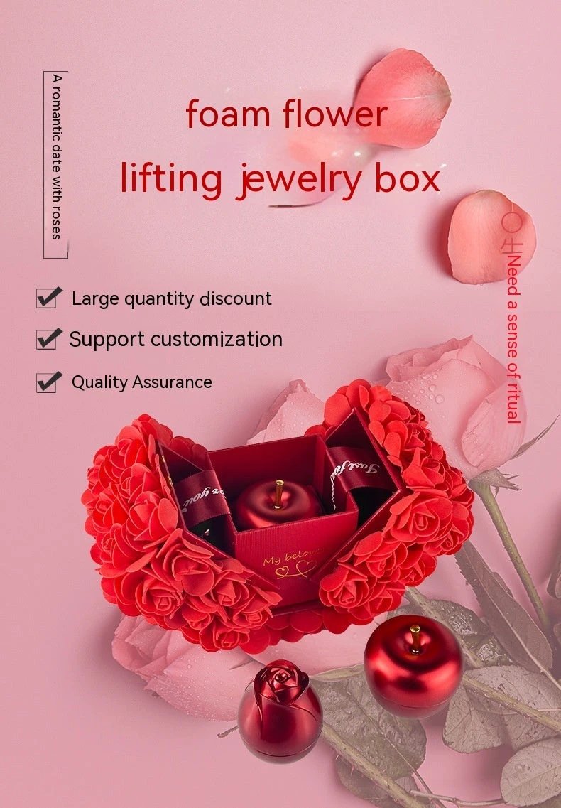 Ensemble de collier en cristal pour la Saint-Valentin dans une boîte-cadeau en rose de savon