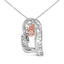 14K Rose Gold Plated Diamond Paw & Heart Pendant Necklace
