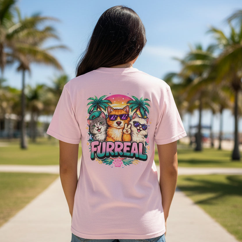 Camiseta Furreal Cat Sunset | Camiseta Unisex