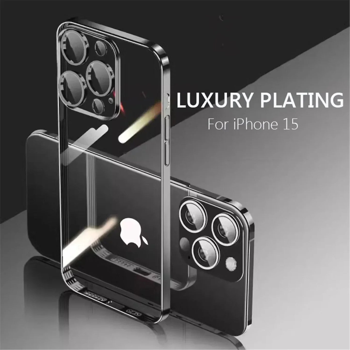 Electroplating TPU Transparent Phone Case for iPhone 16 & 15