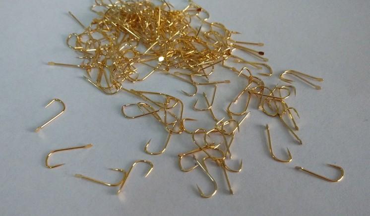 Rompin 100pcs fly fishing hook golden fishing hook small high carbon steel Fresh Water - Korvel