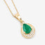 Pendentif en or 14K avec émeraude zambienne et diamant de 0,89 carat