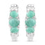 Boucles d'oreilles en émeraude véritable de 1,30 carat et topaze blanche en argent sterling