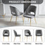 Sillas de Comedor de Terciopelo Gris con Patas de Metal - Set de 4
