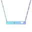 Epilepsy Awareness Bar Necklace with Ribbon & Heart Cutout
