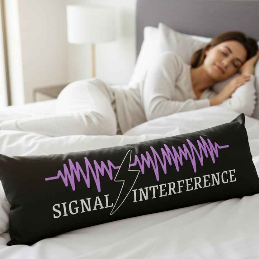 Signal Interference Body Pillow – Purple Waveform Design