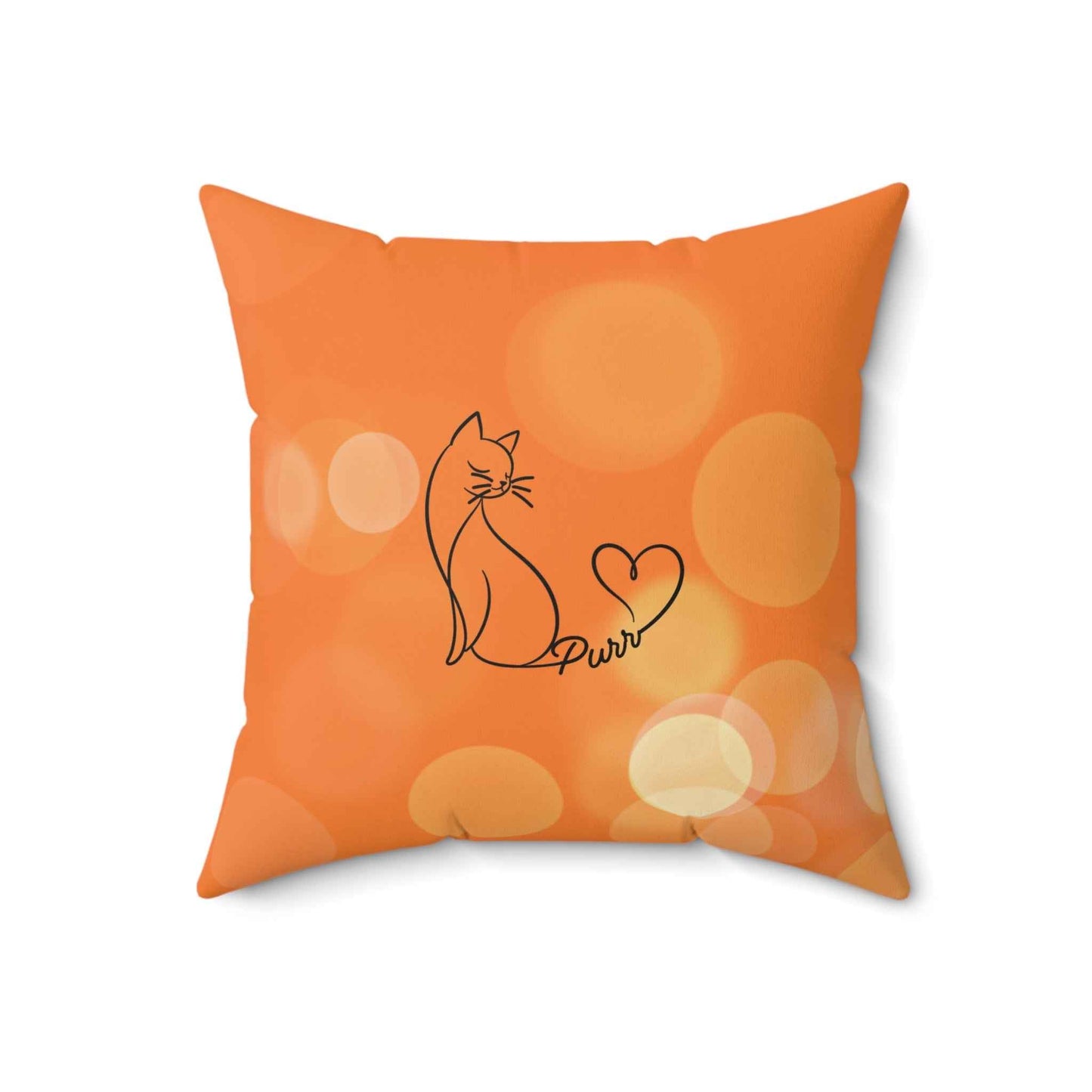Cojín decorativo de arte lineal de gato Purr | Acento minimalista para amantes de los gatos