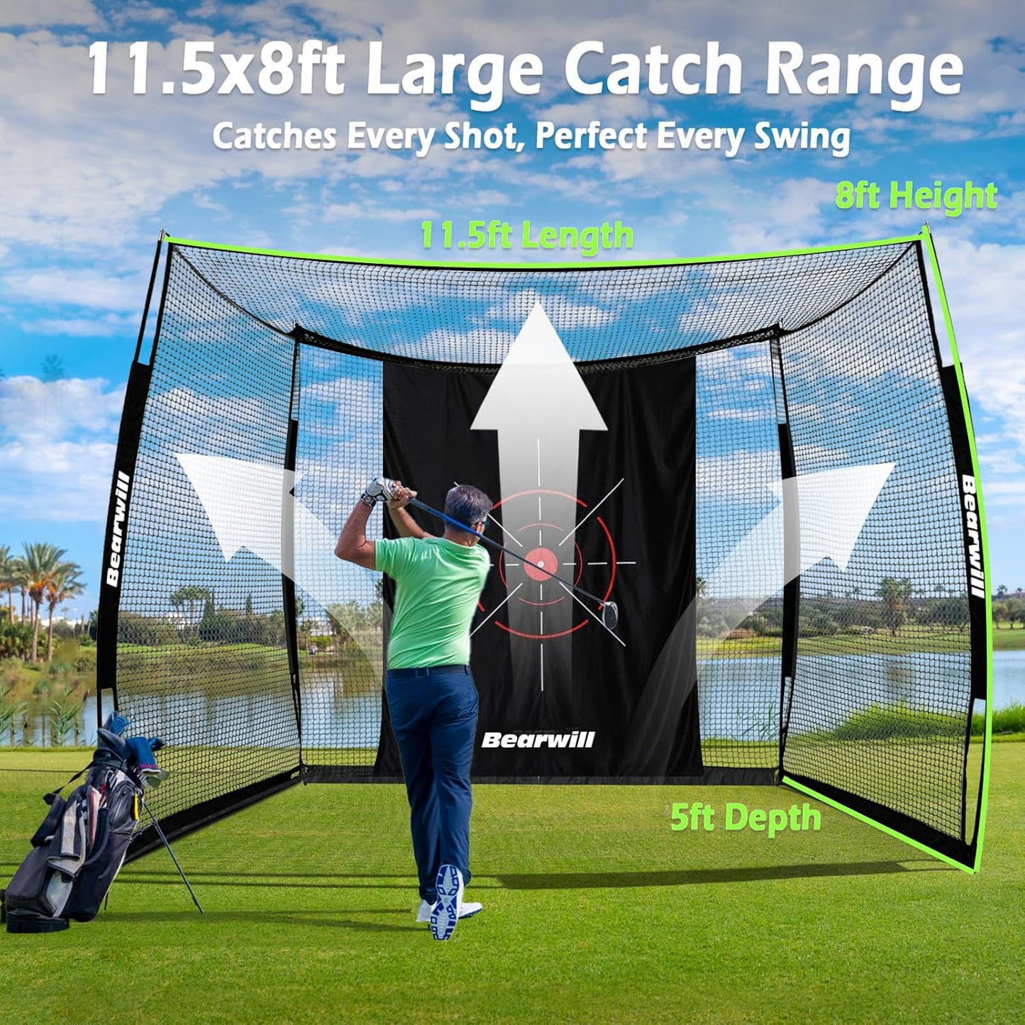 10ft x 7ft Golf Practice Net - Portable Tent Design - Korvel