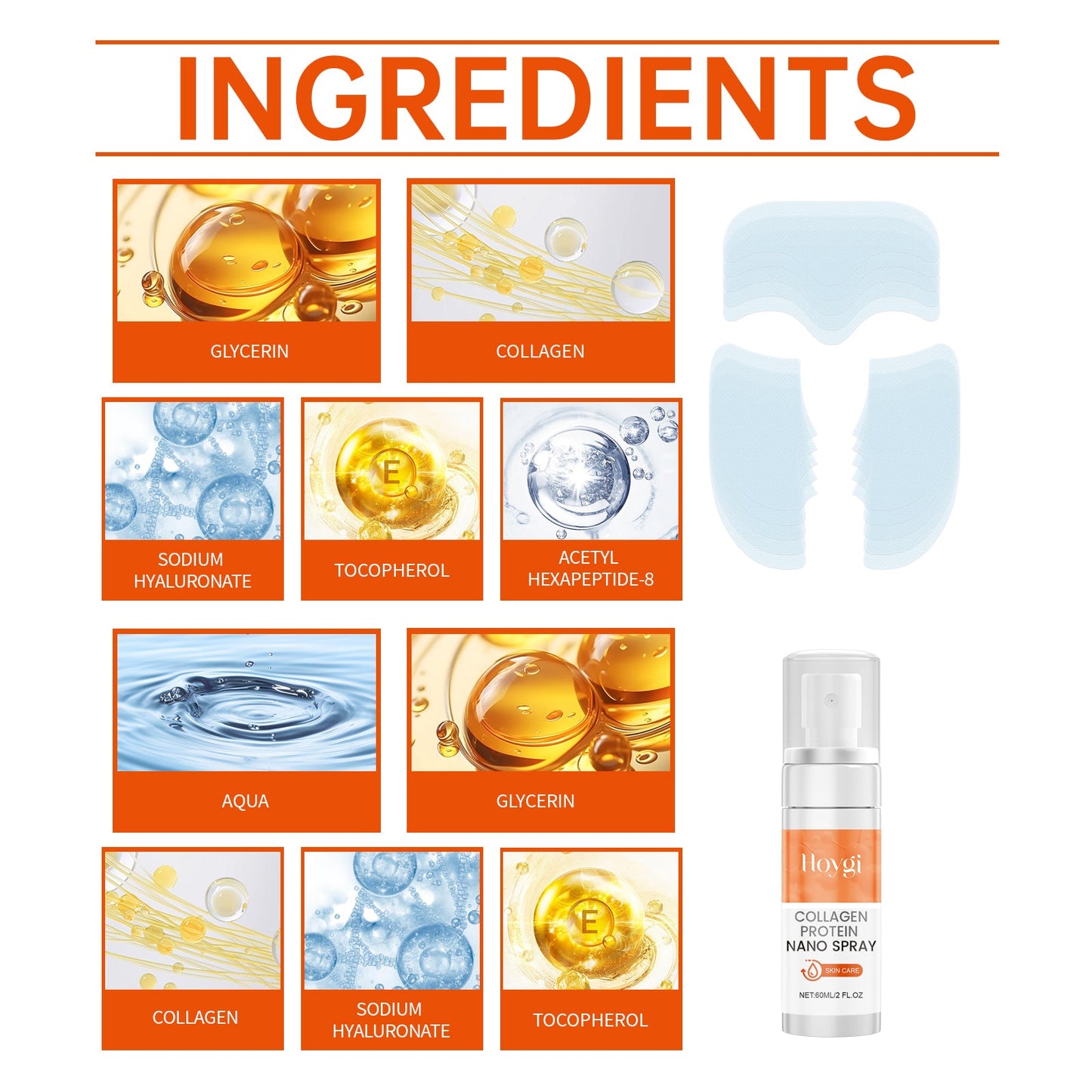 Ensemble de soins du visage au collagène - Spray raffermissant et masque nourrissant
