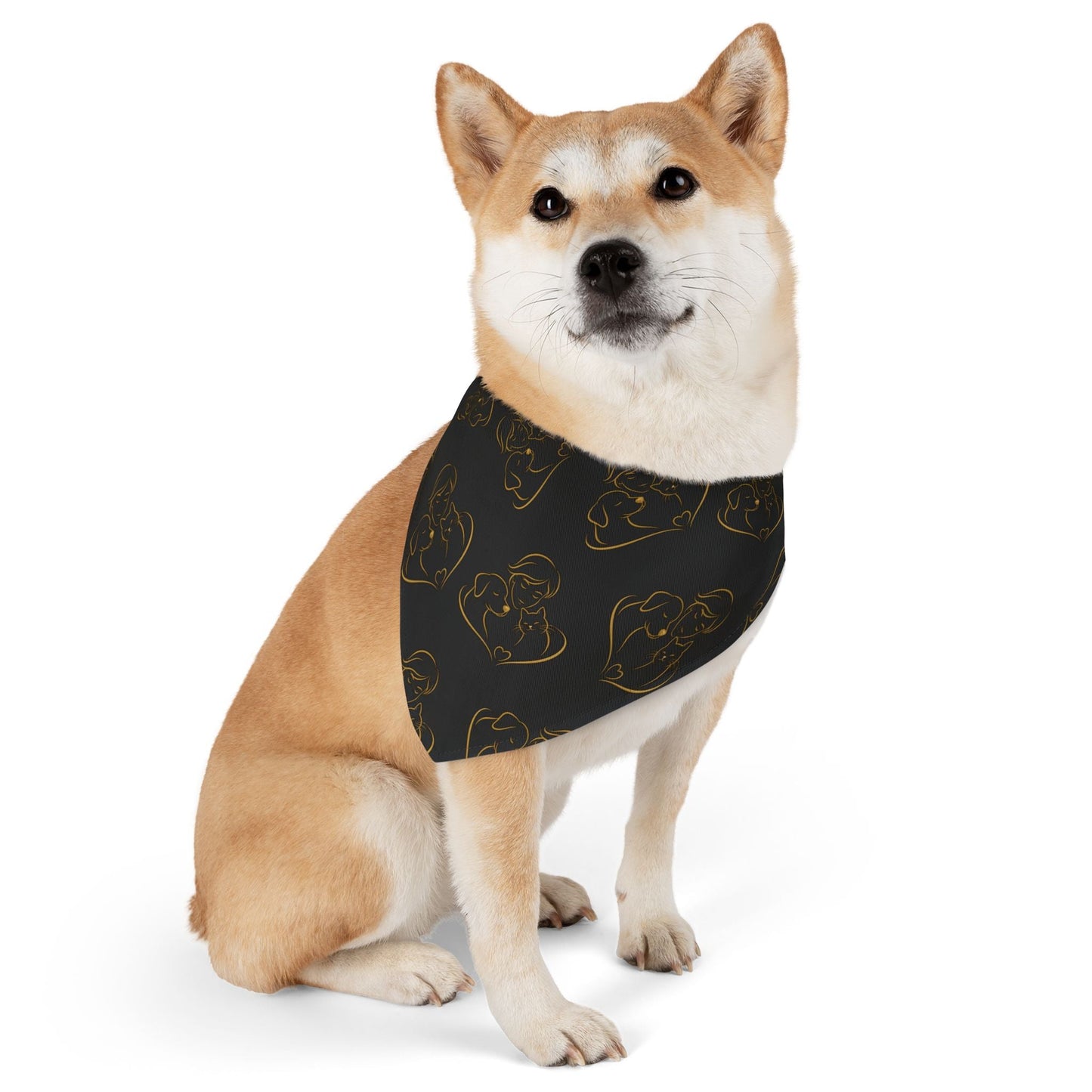Love Line Art Dog Bandana – Elegant Pet Accessory