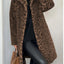 Fall Winter Leopard Print Plush Mid-length Coat