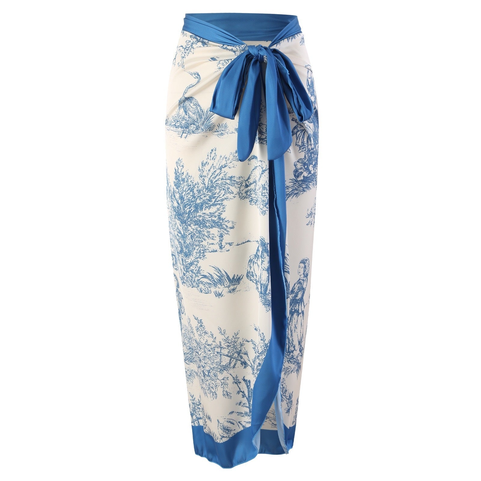 New one-piece swimsuit women's tight fitting slimming retro strap sunscreen long skirt two-piece set - Korvel