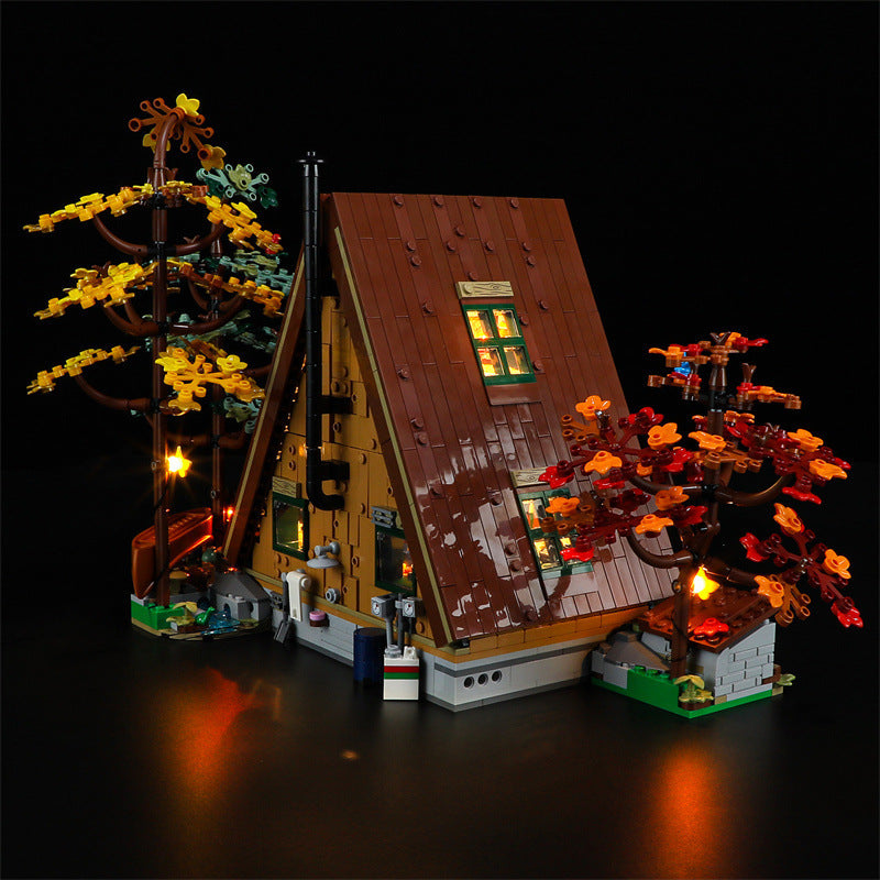 Éclairage LED pour ensemble de construction de maison en bois en forme de A