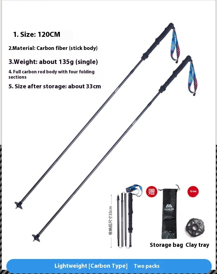 Premium Folding Carbon Trekking Poles for Outdoor Adventures