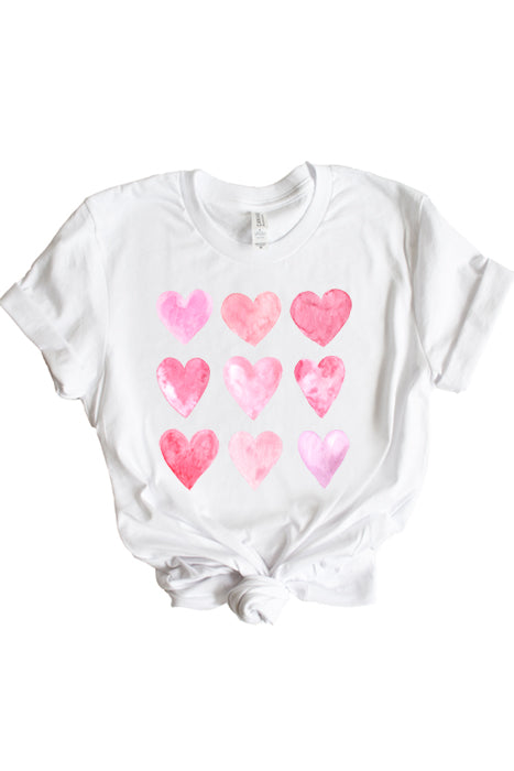 Watercolor Hearts Tee 1756 - Korvel