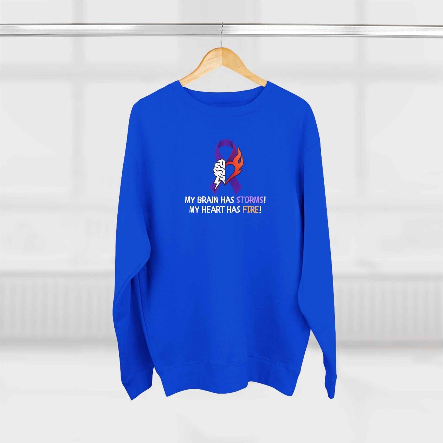 Epilepsy Awareness Unisex Sweatshirt - Brain Storms & Heart Fire
