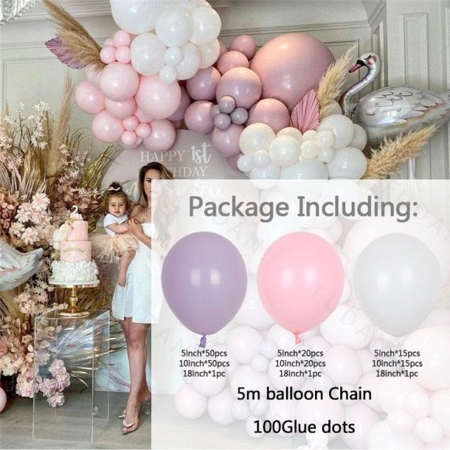 175pcs Pink Purple Balloon Arch Garland Kit for Celebrations