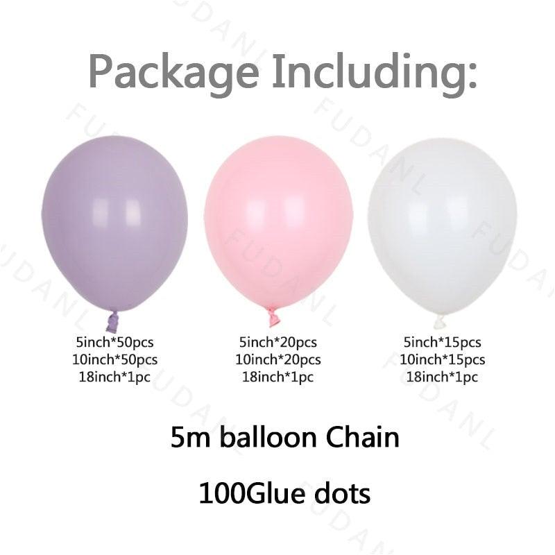 175pcs Pink Purple Balloon Arch Garland Kit for Celebrations