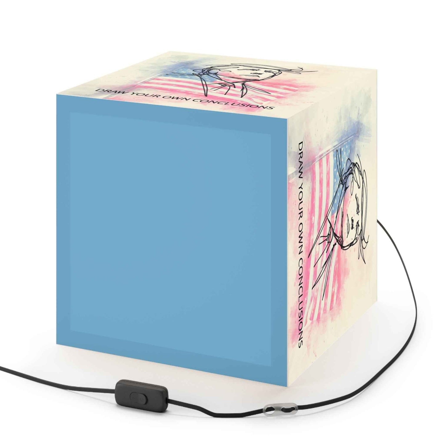 Draw Your Own Conclusions Patriotic Cube Lamp