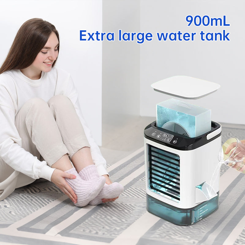 3-speed Portable Mini Air Cooler (900ML Tank) - Fan & Humidifier. For bedroom/office. - Korvel
