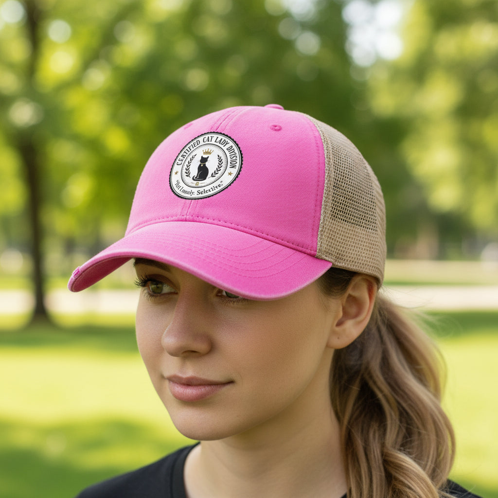 Casquette de queue de cheval de la division des cat ladies certifiées