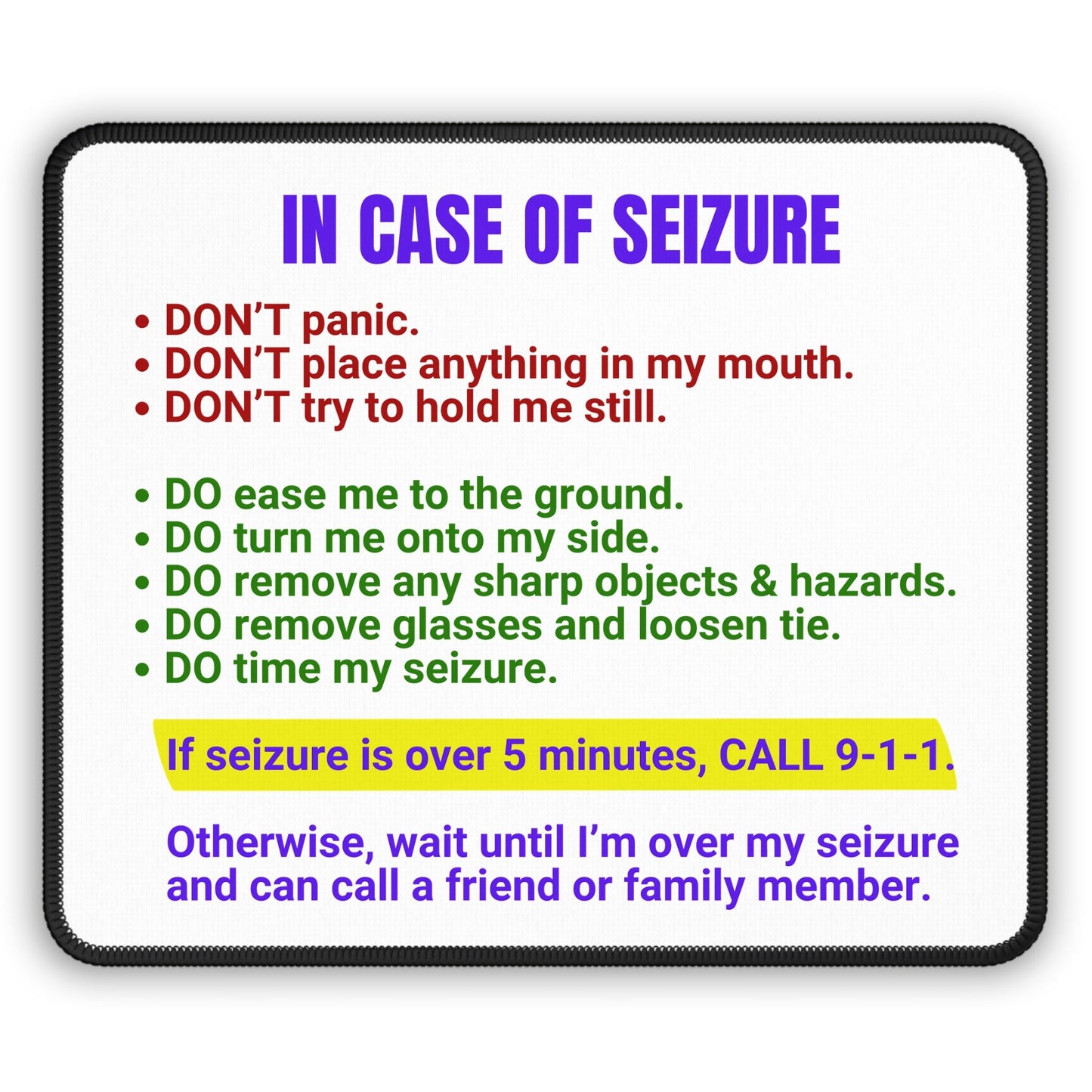 Seizure-Themed Gaming Mouse Pad for Ultimate Performance - Korvel