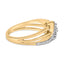 Anillo de Bypass de Diamantes de Plata Esterlina Baño de Oro Amarillo de 14K