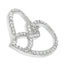 Collar con colgante de corazón y cinta de concienciación de diamantes en oro blanco de 14 quilates