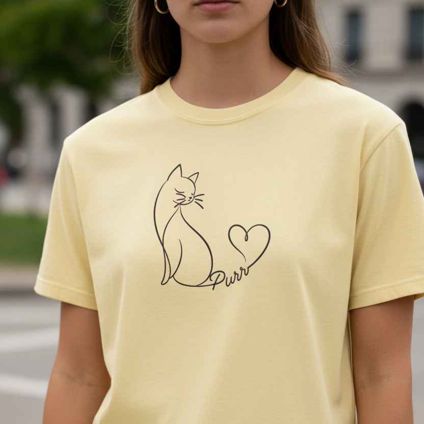 Purr Line Art Cat Unisex T-Shirt