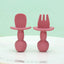 Licking Spoon for Baby Learning to Eat Training Spoon Short Handle Baby Supplementary Food Silicone Soft Spoon Fork Spoon Tableware 2-piece Set - Korvel