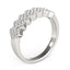 Diamond Studded Wide Multi-Diagonal Pattern Ring in 14k White Gold