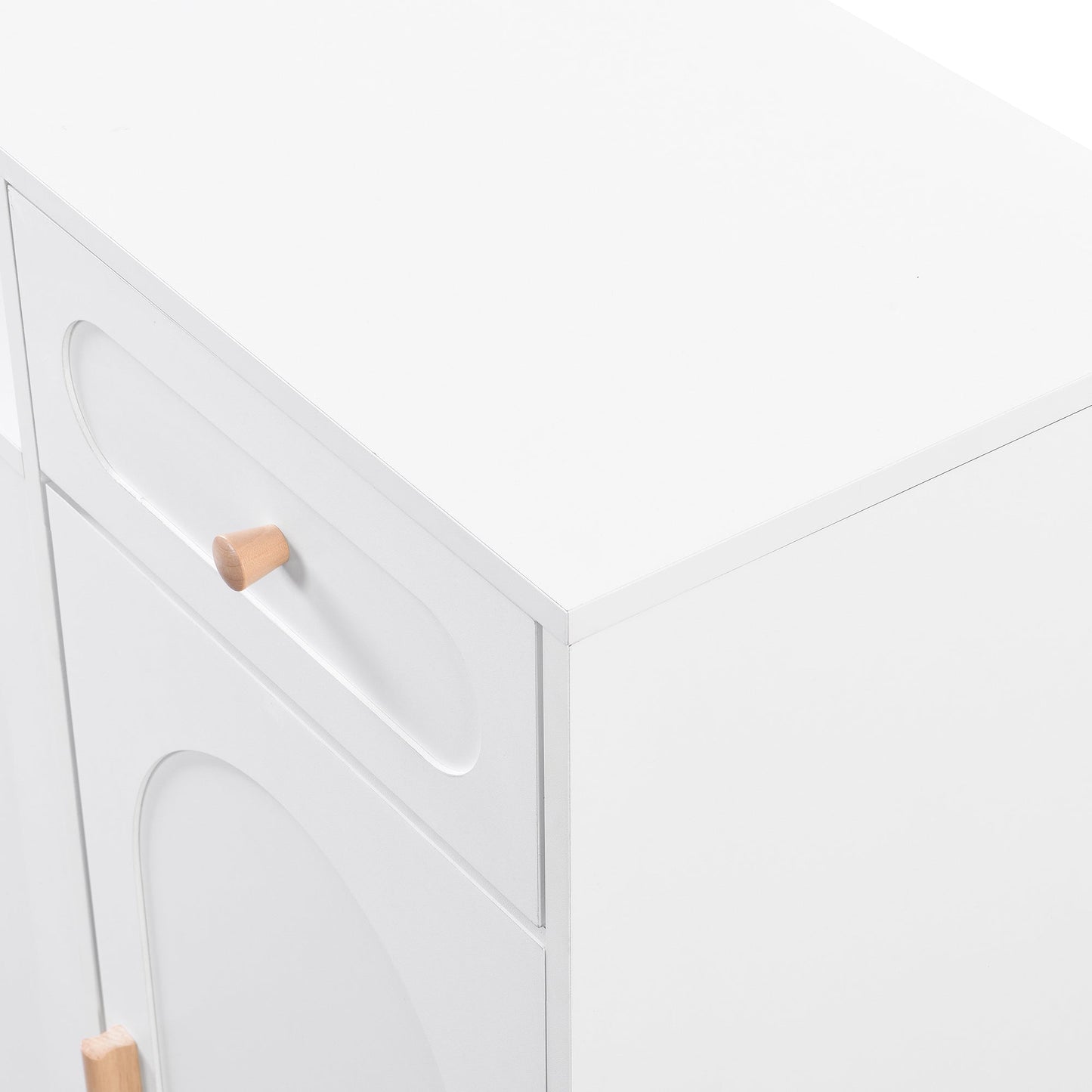 Cabinet à chaussures élégant ON-TRANS avec portes cintrées et tiroirs