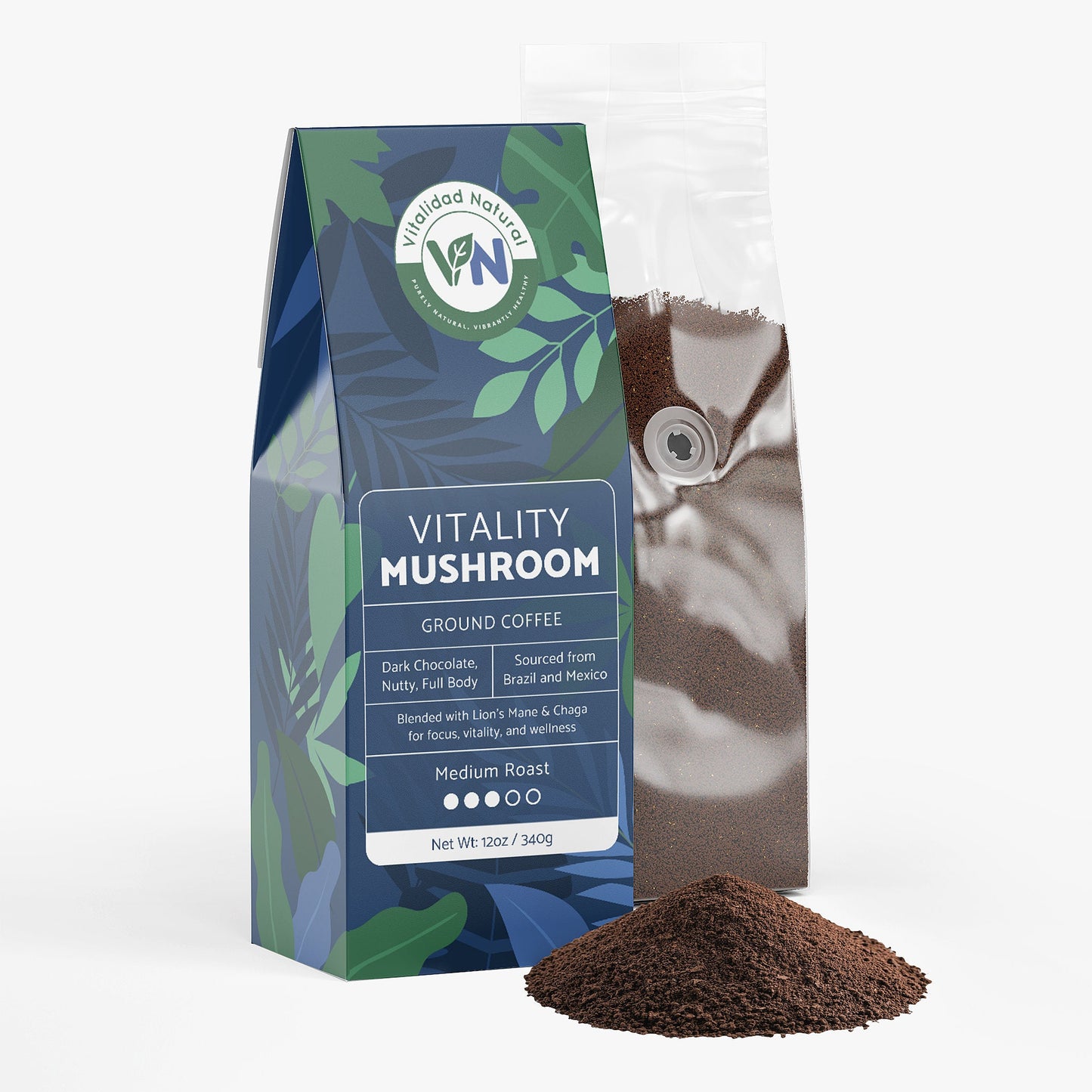Vitality Mushroom Coffee - Medium Roast Blend